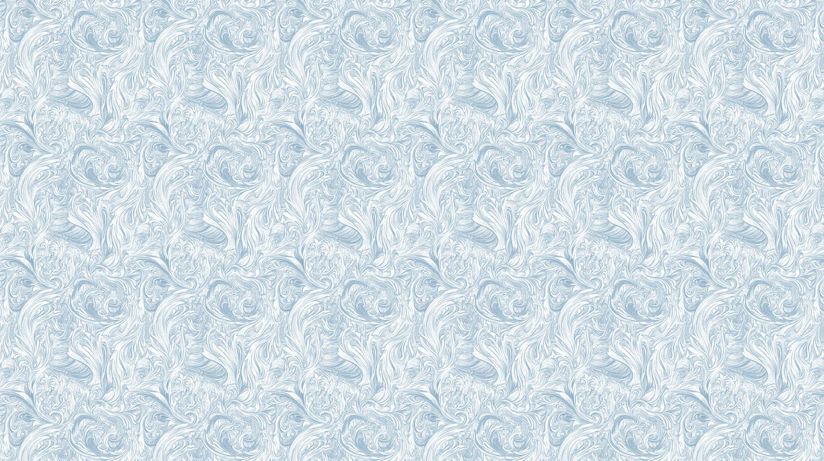 Silken Frost Mural Wallpaper — Elegant Swirling Pattern Mural Wallpaper - room preview 02