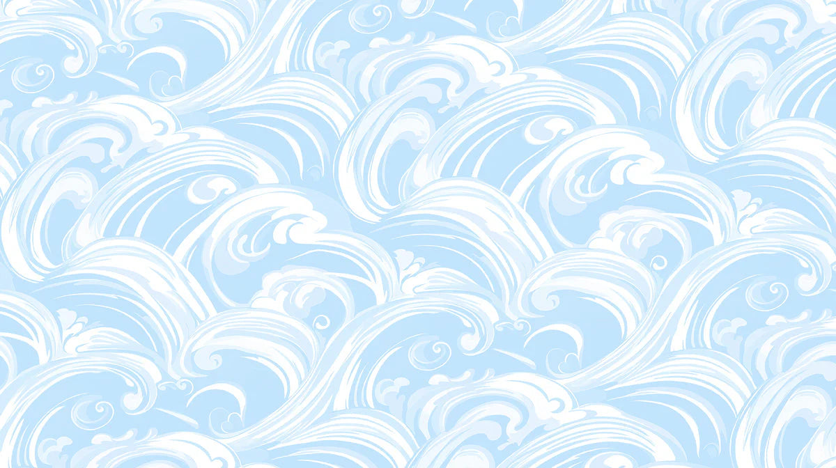Sky Surge Wave Mural Wallpaper — Fluid Japanese-Inspired Art Mural Wallpaper - room preview 02
