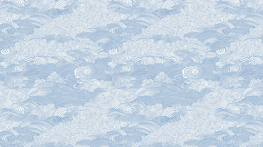 Sea Wallpaper Mural – Ocean Wall Mural – Japanese Ocean Wave — Calm Blue Swirl Pattern printable artwork