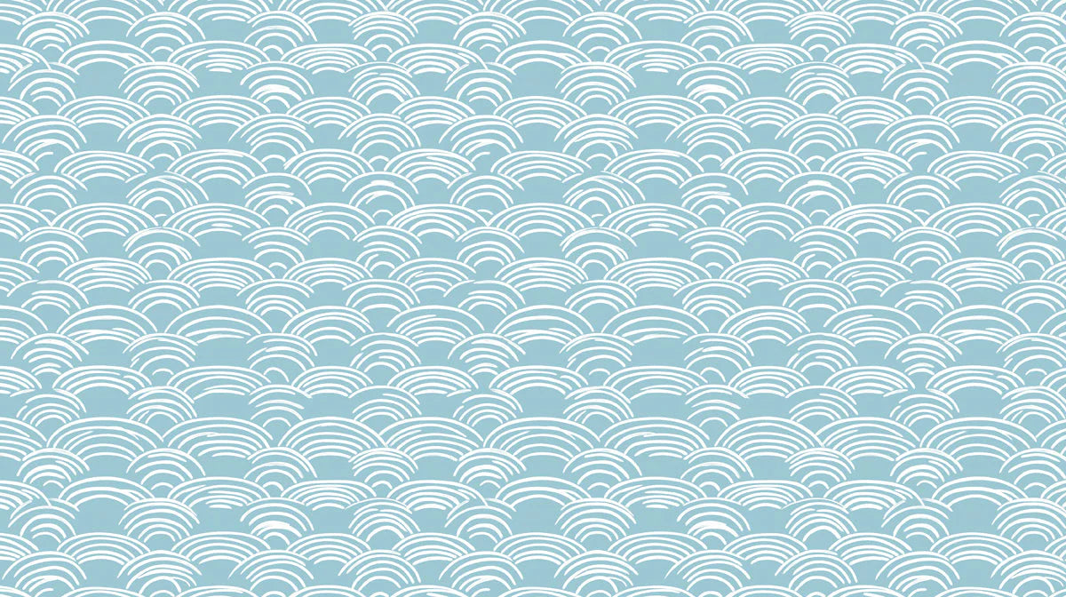 Seigaiha Wave Mural Wallpaper — Traditional Japanese Inspired Art Mural Wallpaper - room preview 02