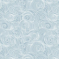 Stormwave Line Art Mural Wallpaper — Soft Blue Swirl Pattern Mural Wallpaper - room preview 02