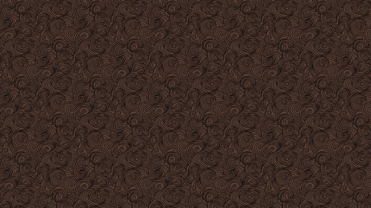 Abstract Swirl Mural Wallpaper — Dark Mocha Line Art Mural Wallpaper - room preview 02