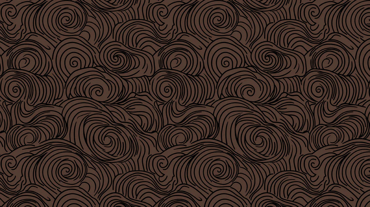 Abstract Swirl Mural Wallpaper — Dark Brown and Charcoal Lines Mural Wallpaper - room preview 02
