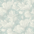 Feathered Wave Mural Wallpaper — Sage Green and Ivory Fluid Art Mural Wallpaper - room preview 02