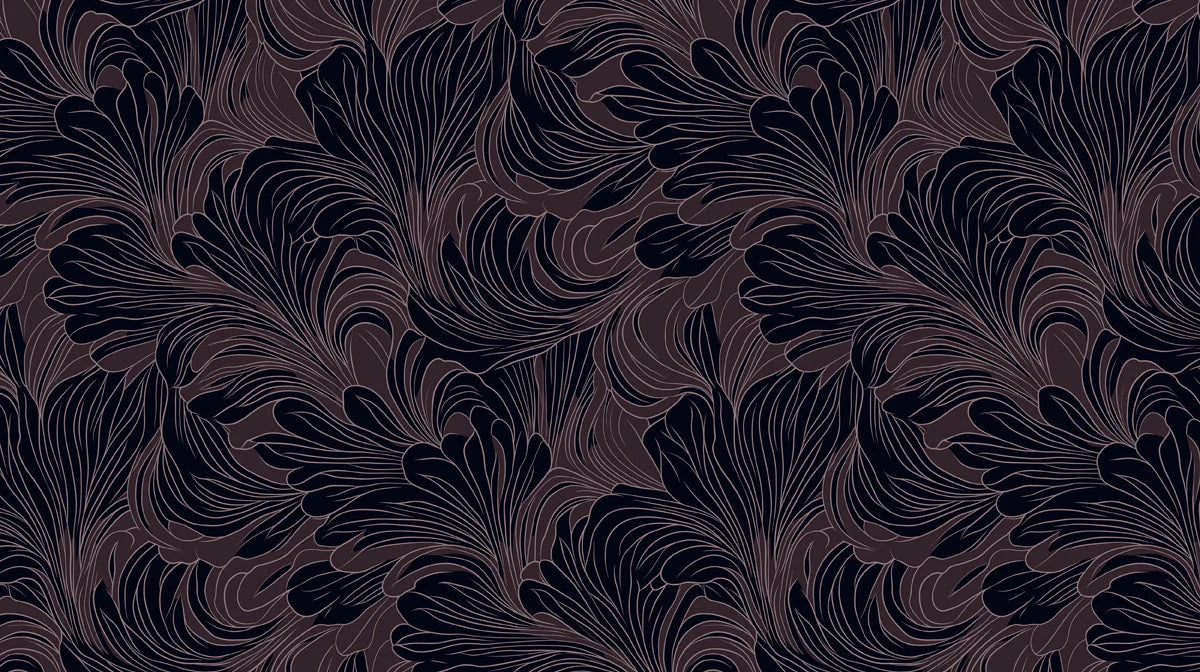 Midnight Bloom Wave Mural Wallpaper — Art Nouveau Inspired Design Mural Wallpaper - room preview 02