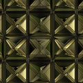 Geometric 3D Grid Mural Wallpaper in Deep Olive and Gold Mural Wallpaper - room preview 02