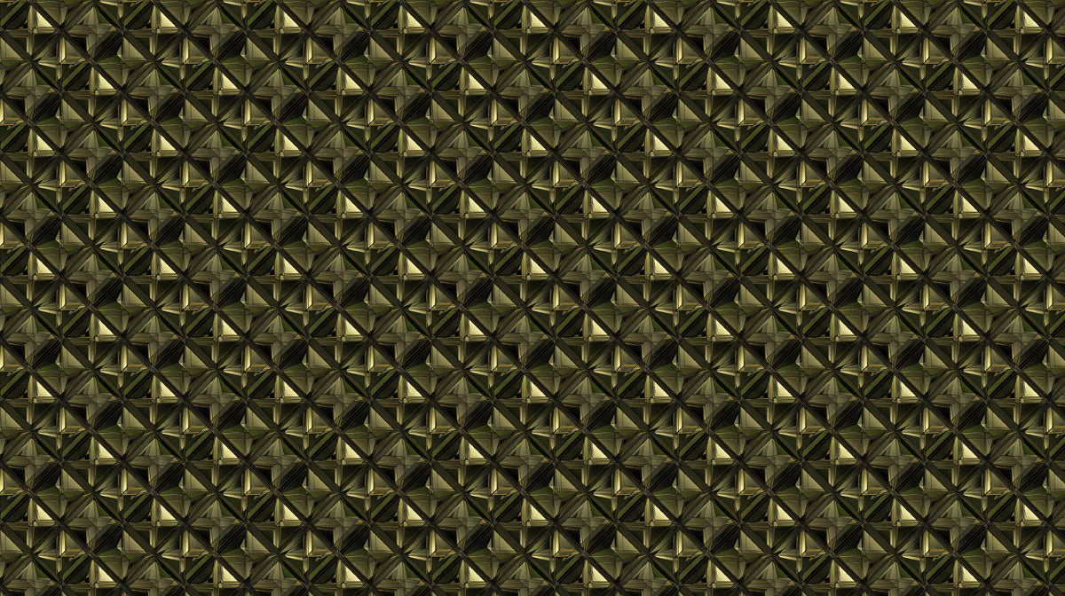 Metallic Diamond Geometric Mural Wallpaper in Antique Gold Mural Wallpaper - room preview 02