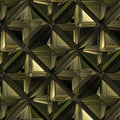 Geometric Diamond Mural Wallpaper in Deep Olive and Gold Mural Wallpaper - room preview 02
