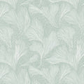 Ginkgo Leaf Line Art Mural Wallpaper — Soft Sage and White Mural Wallpaper - room preview 02