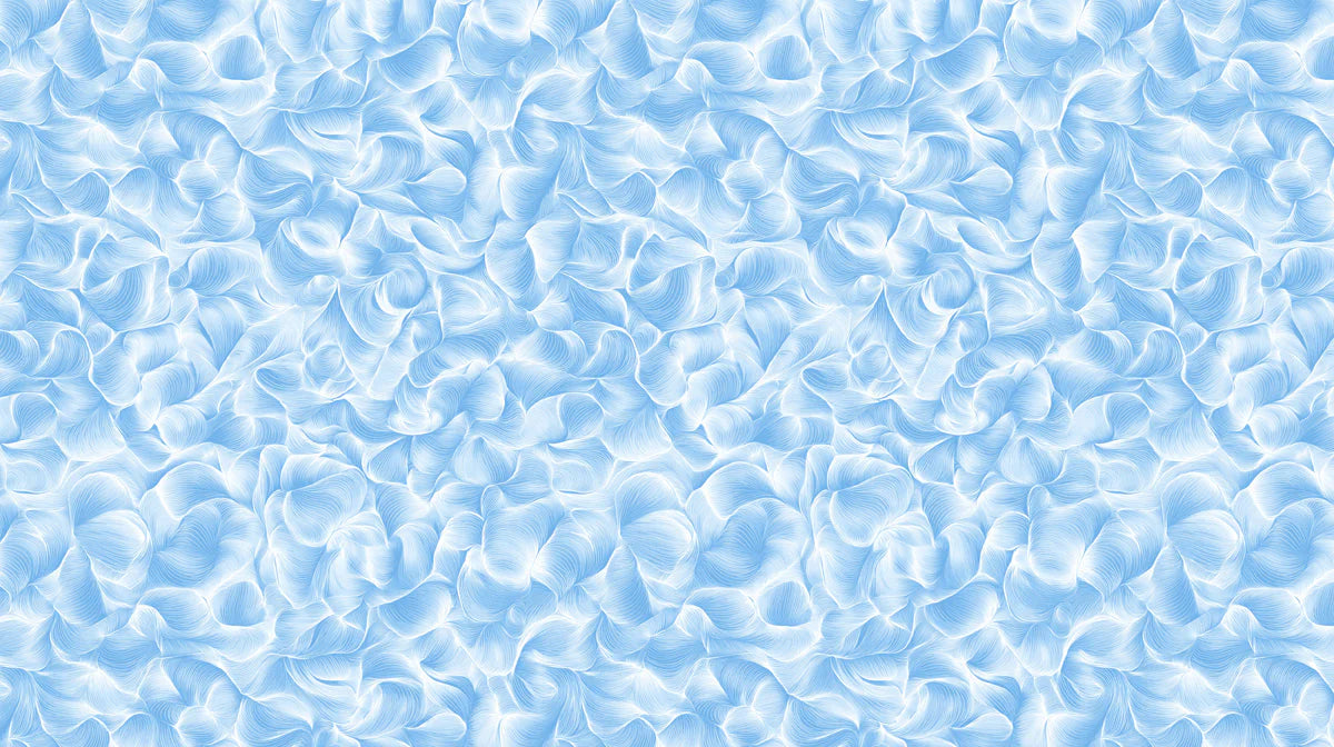 Hydrangea Petal Mural Wallpaper — Soft Blue Abstract Floral Mural Wallpaper - room preview 02