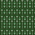Damask Botanical Mural Wallpaper — Forest Green Traditional Print Mural Wallpaper - room preview 02