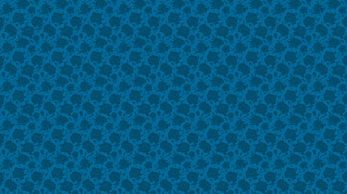 Midnight Rose Floral Mural Wallpaper — Deep Blue Monochromatic Mural Wallpaper - room preview 02