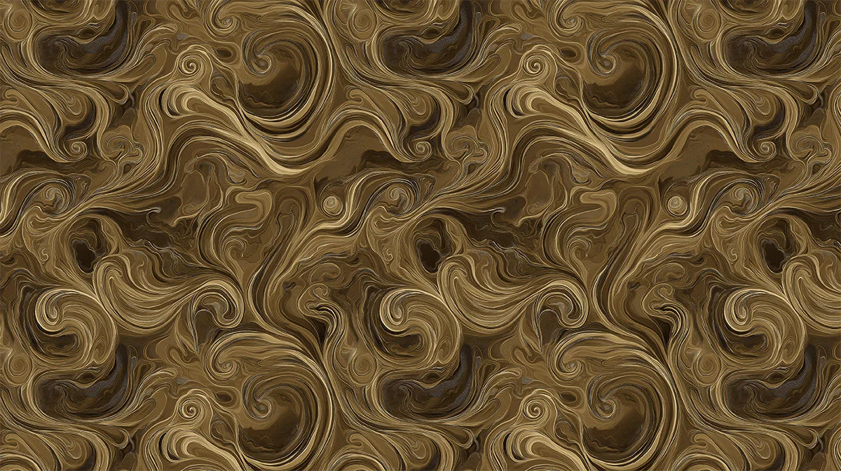 Golden Swirl Fluid Mural Wallpaper — Organic Marble Effect Mural Wallpaper - room preview 02