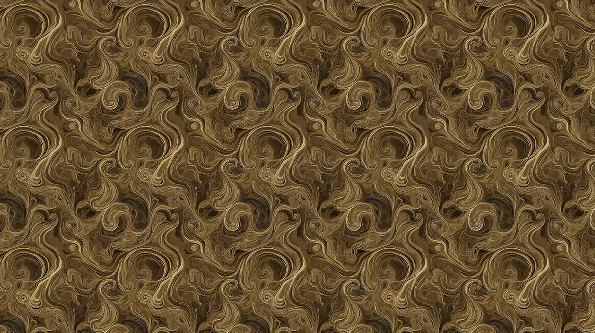 Golden Fluid Marble Mural Wallpaper — Abstract Swirl Design Mural Wallpaper - room preview 02