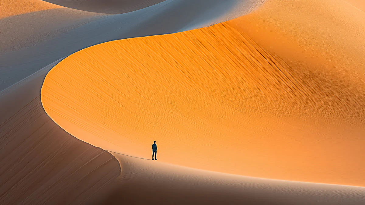 Desert Dune Horizon Mural Wallpaper — Minimalist Landscape Design Mural Wallpaper - room preview 02