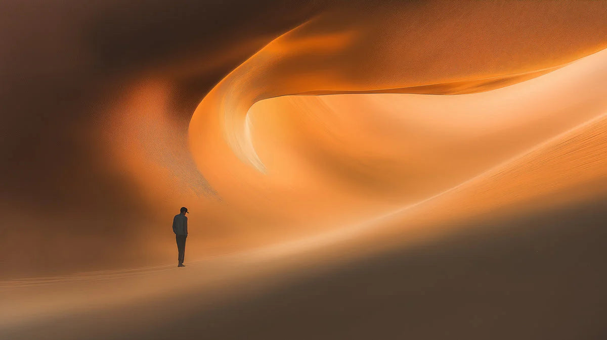 Desert Dune Horizon Mural Wallpaper — Minimalist Landscape Design Mural Wallpaper - room preview 02