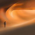 Desert Dune Horizon Mural Wallpaper — Minimalist Landscape Design Mural Wallpaper - room preview 02