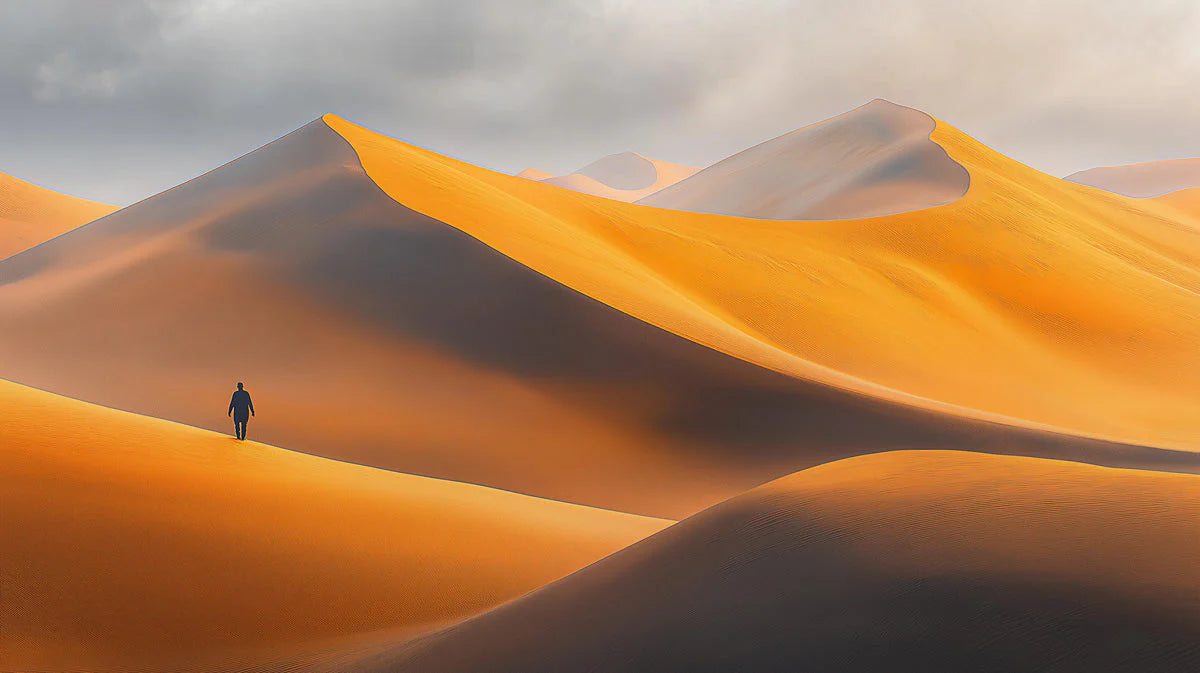 Desert Dune Solitude Mural Wallpaper — Minimalist Landscape Mural Wallpaper - room preview 02