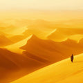 Golden Desert Dune Landscape Mural Wallpaper — Minimalist Horizon Mural Wallpaper - room preview 02