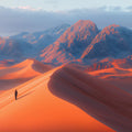 Desert Mountain Vista Mural Wallpaper — Warm Landscape Scenic Mural Wallpaper - room preview 02