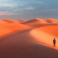 Desert Horizon Mural Wallpaper — Warm Golden Hour Landscape Mural Wallpaper - room preview 02