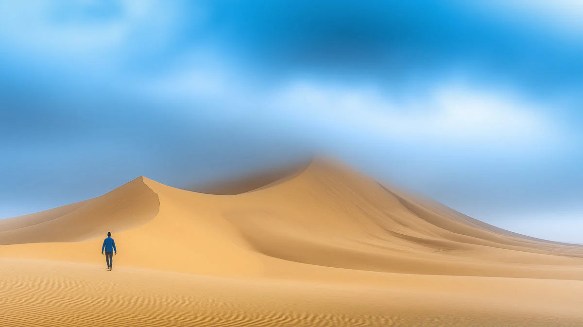 Solitary Desert Walker Mural Wallpaper Serene Exploratory Decoration Mural Wallpaper - room preview 02