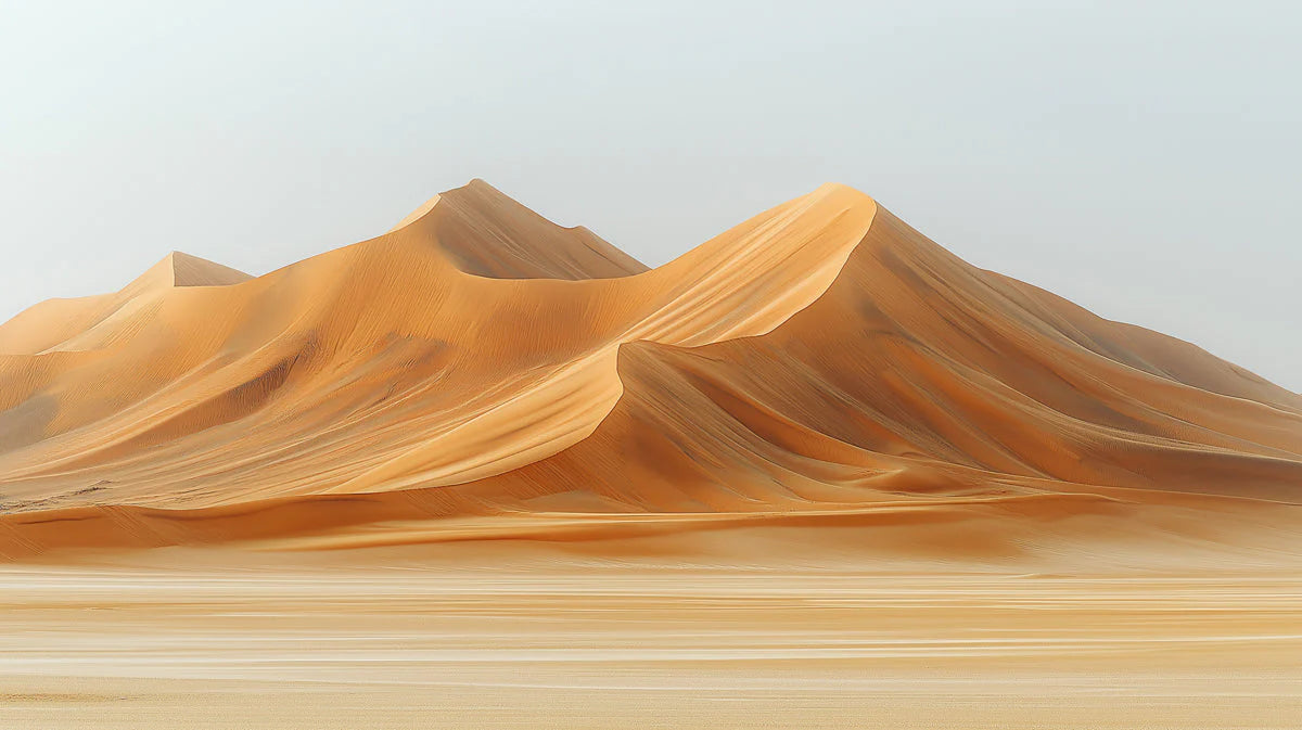 Golden Sand Dune Mural Wallpaper — Minimalist Desert Landscape Mural Wallpaper - room preview 02
