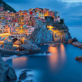 Italian Coastal Village Mural Wallpaper — Vivid Sunset Scenery Mural Wallpaper - room preview 02