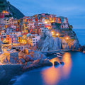 Italian Coastal Village Sunset Mural Wallpaper — Dreamy Mediterranean Mural Wallpaper - room preview 02