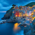Coastal Italian Cliffside Village Mural Wallpaper — Mediterranean Mural Wallpaper - room preview 02