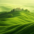 Tuscan Hillside Mural Wallpaper — Soft Morning Landscape Decor Mural Wallpaper - room preview 02