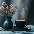 Floral Still Life Mural Wallpaper — Calm Botanical Art Mural Wallpaper - room preview 02