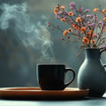 Steaming Floral Still Life Mural Wallpaper — Painterly Artistic Wall Mural Wallpaper - room preview 02