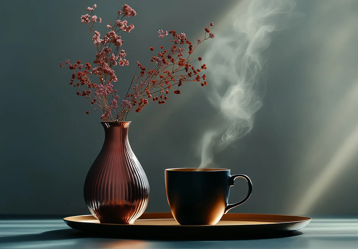 Still Life Steam Vase Mural Wallpaper — Artistic Minimalist Mural Mural Wallpaper - room preview 02