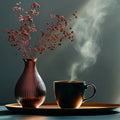 Still Life Steam Vase Mural Wallpaper — Artistic Minimalist Mural Mural Wallpaper - room preview 02