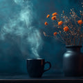 Smoky Botanical Vase Mural Wallpaper — Moody Floral Wall Art Mural Wallpaper - room preview 02