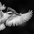 Black - and - White Bird II Living Room Mural Wallpaper Dramatic Minimalist Decoration Mural Wallpaper - room preview 02