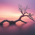 Driftwood Sunset Mural Wallpaper — Minimalist Nature Design Mural Wallpaper - room preview 02