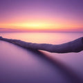 Floating Driftwood Sunset Mural Wallpaper — Ethereal Ombre Horizon Mural Wallpaper - room preview 02