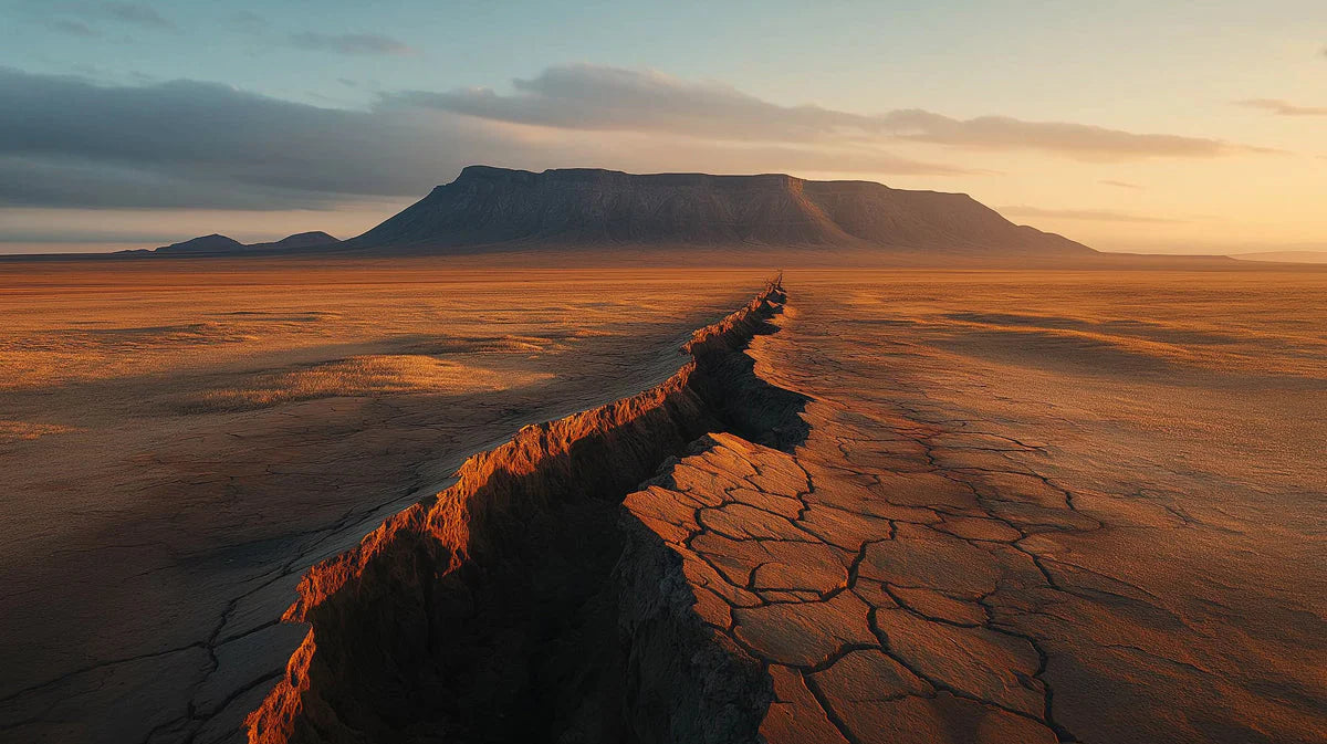 Arid Desert Horizon Mural Wallpaper — Warm Golden Hour Landscape Mural Wallpaper - room preview 02