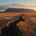 Arid Desert Horizon Mural Wallpaper — Warm Golden Hour Landscape Mural Wallpaper - room preview 02