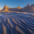 Golden Desert Peaks Mural Wallpaper —Natural Horizon Landscape Mural Wallpaper - room preview 02