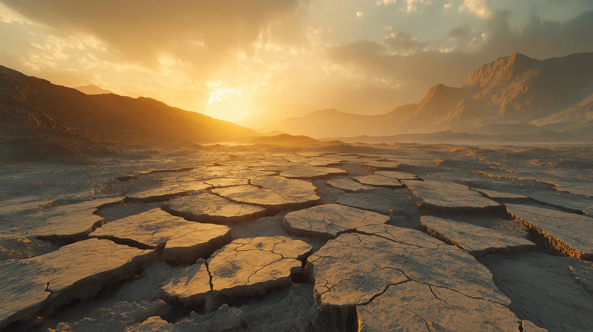 Desert Horizon Sunset Mural Wallpaper — Warm Earth Landscape Mural Wallpaper - room preview 02