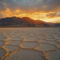 Desert Salt Flat Sunset Mural Wallpaper — Warm Horizon View Mural Wallpaper - room preview 02