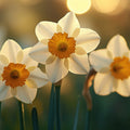 Sun-Drenched Daffodil Floral Mural Wallpaper — Warm Botanical Mural Wallpaper - room preview 02