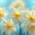 Spring Daffodil Floral Mural Wallpaper — Soft Botanical Art Mural Wallpaper - room preview 02