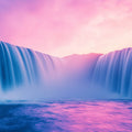 Ethereal Waterfall Mural Wallpaper — Soft Pink and Blue Horizon Mural Wallpaper - room preview 02