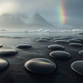 Glacial Horizon Mural Wallpaper — Snowy Mountain Landscape Mural Wallpaper - room preview 02