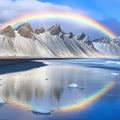 Rainbow Mountain Peak Mural Wallpaper — Vibrant Scenic Landscape Mural Wallpaper - room preview 02