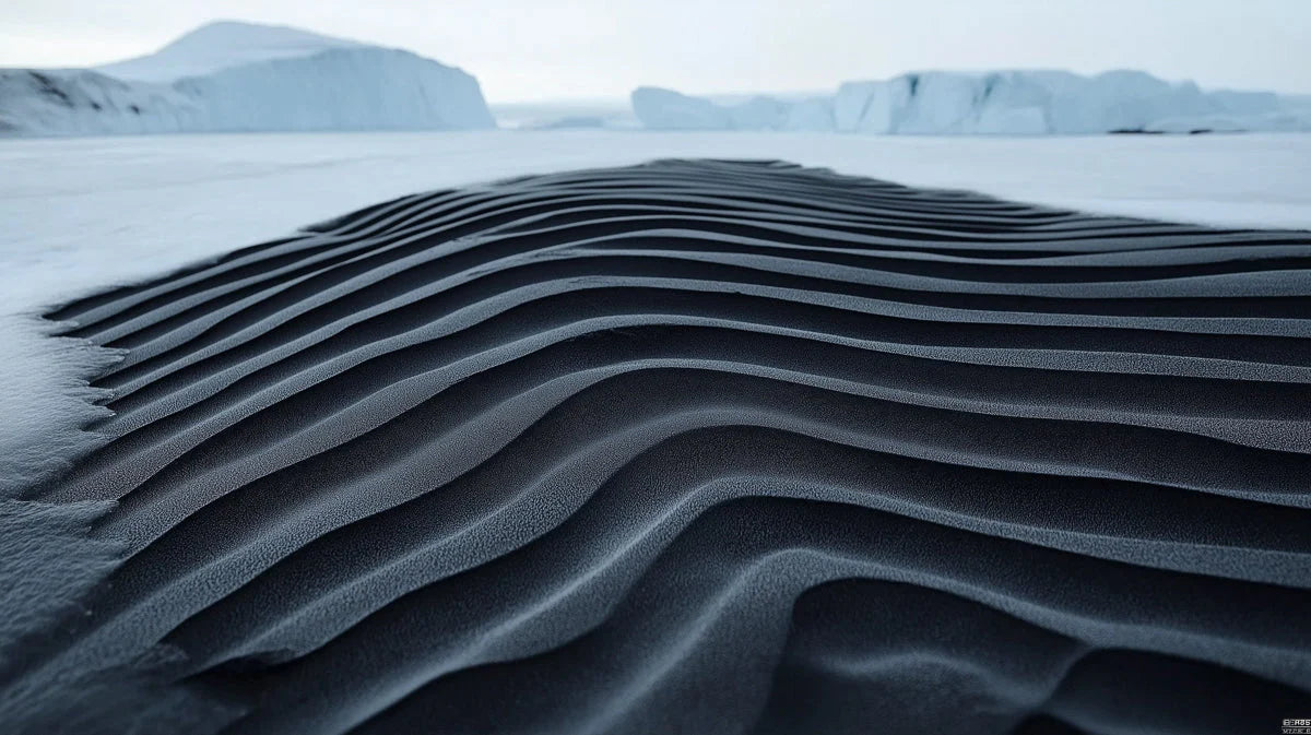 Arctic Sand Dune Wave Mural Wallpaper — Monochromatic Modern Design Mural Wallpaper - room preview 02